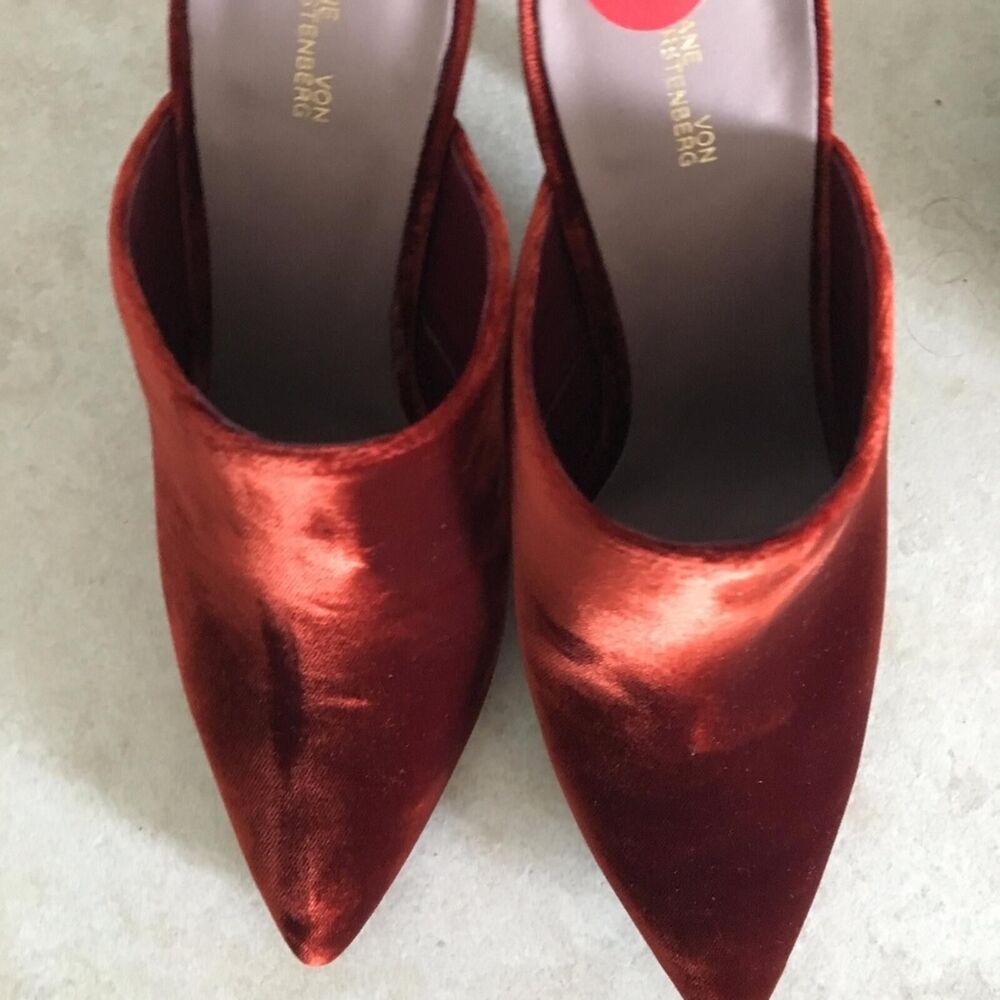 Diane Von Furstenburg Cognac Velvet Mule
